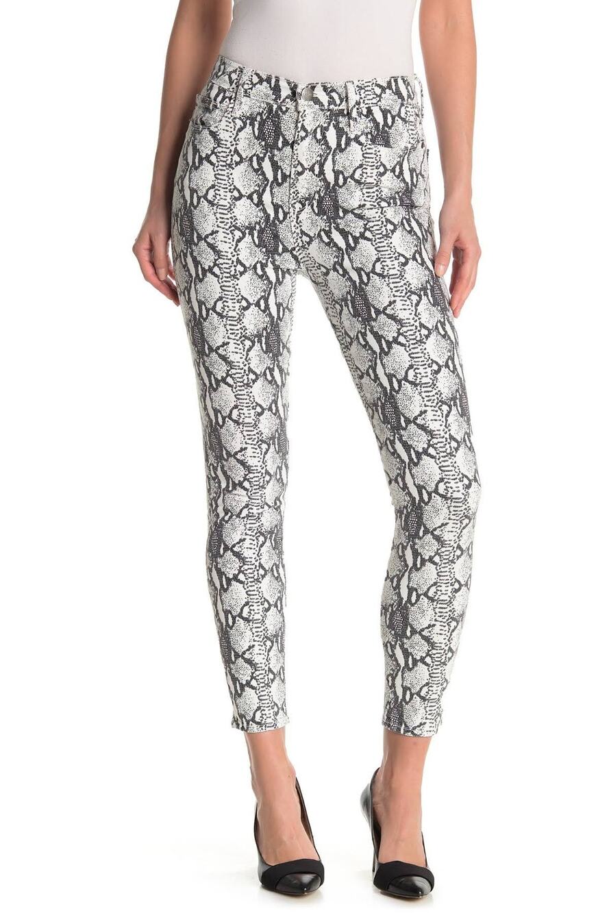 FRAME Ali Python Print Cigarette Jeans Women's Size 27 Gris Multi Skinny NWOT